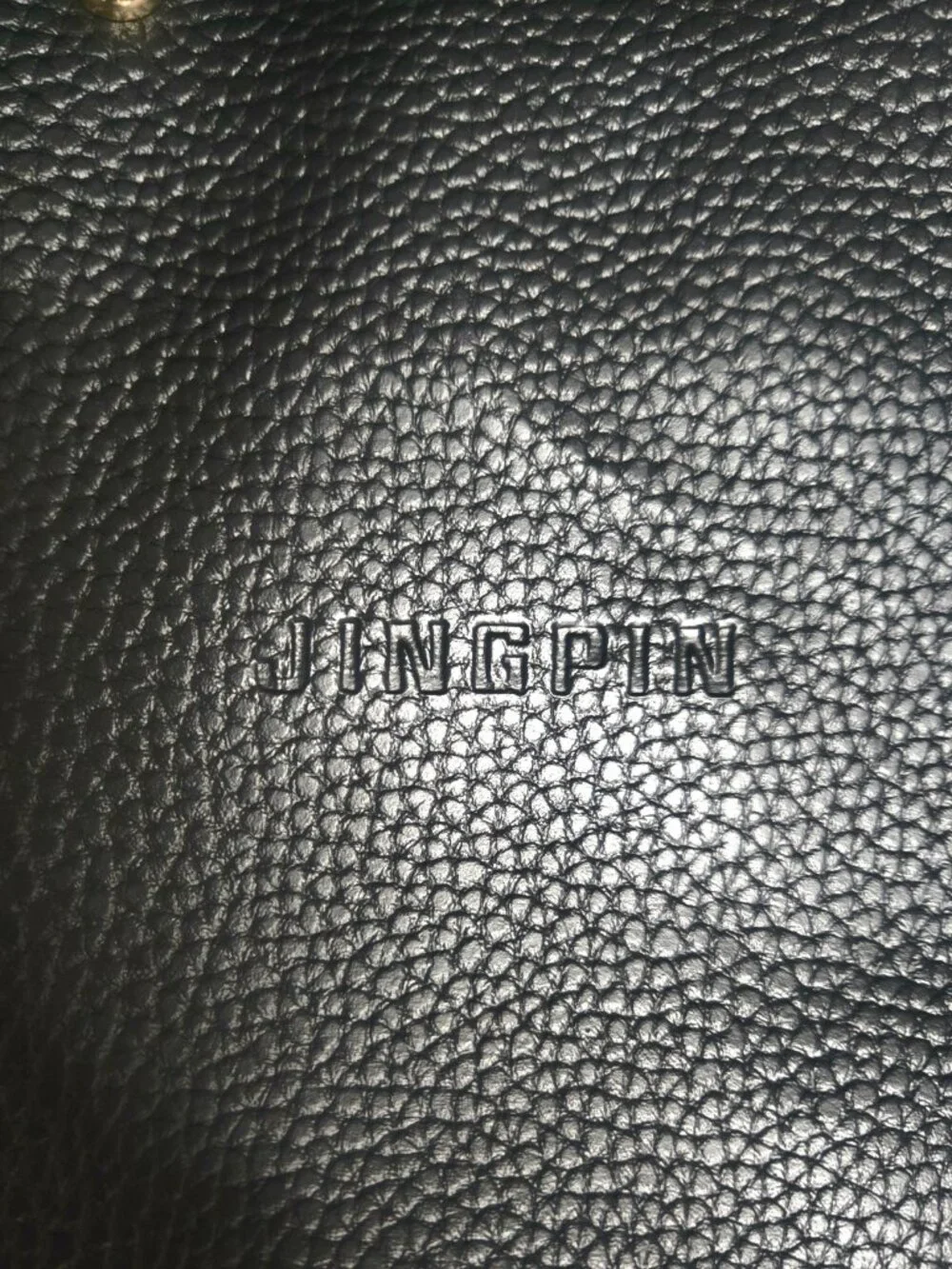 Jingpin 3pc Bag Set Black Pebbled Faux Leather Tote Matching Wallets‎